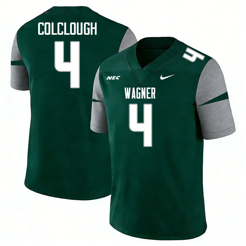 Wagner Seahawks #4 Jeremiah Colclough College Football Jerseys,Uniforms Stitched-Green